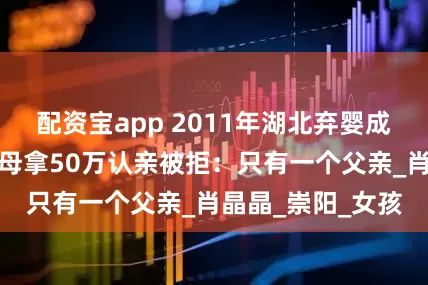 配资宝app 2011年湖北弃婴成博士后，亲生父母拿50万认亲被拒：只有一个父亲_肖晶晶_崇阳_女孩